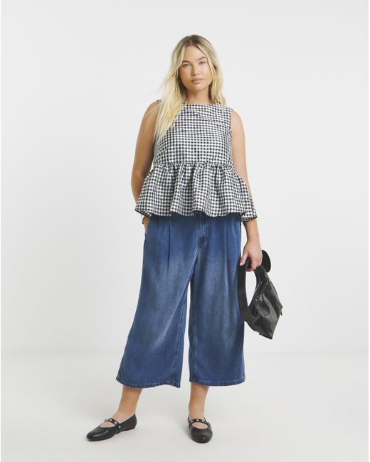Simply Be Blue Check Vest