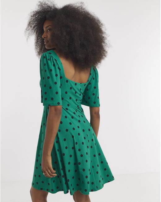 Simply Be Green Jersey Knot Front Skater Dress