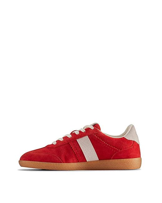 Clarks Red Stara Combi Suede Trainers