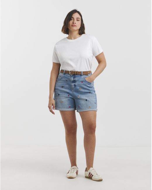 Simply Be Blue Sbe Fruit Roll Hem Short