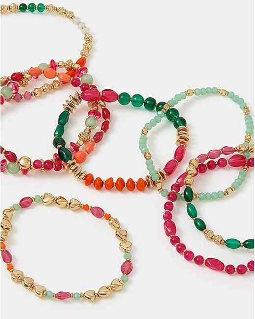 Accessorize White Bead Stretch Bracelets