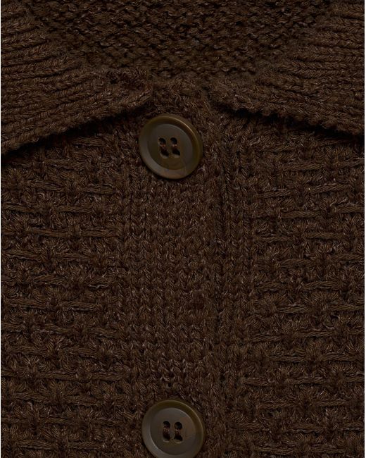 Mango Blue Polo Neck Knitted Choco Jacket