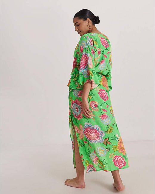 Figleaves Green Open Maxi Kaftan