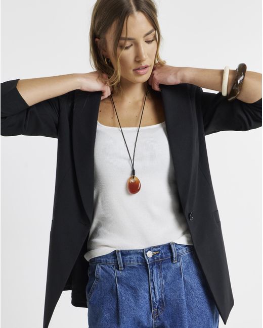 Simply Be Blue Single Breasted Blazer