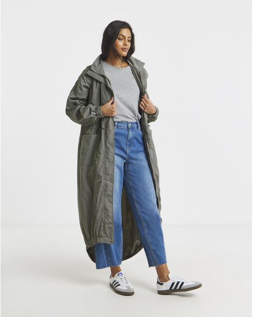 Simply Be Blue Pocket Detail Parachute Parka