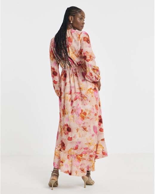 Flounce London Red Wrap Midaxi Dress