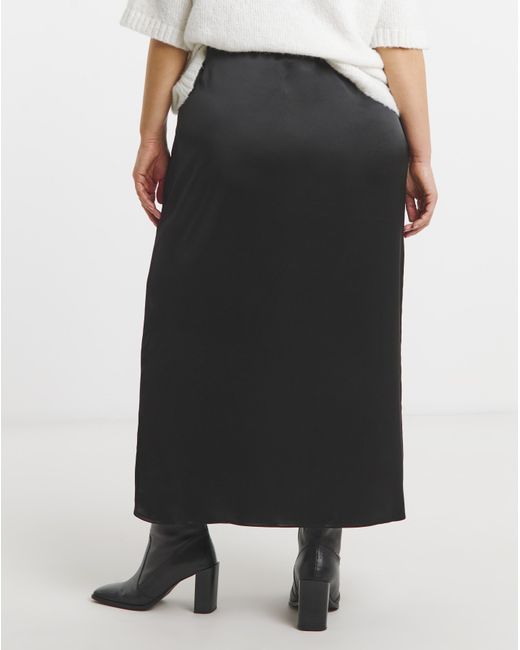 Simply Be White Satin Maxi Skirt