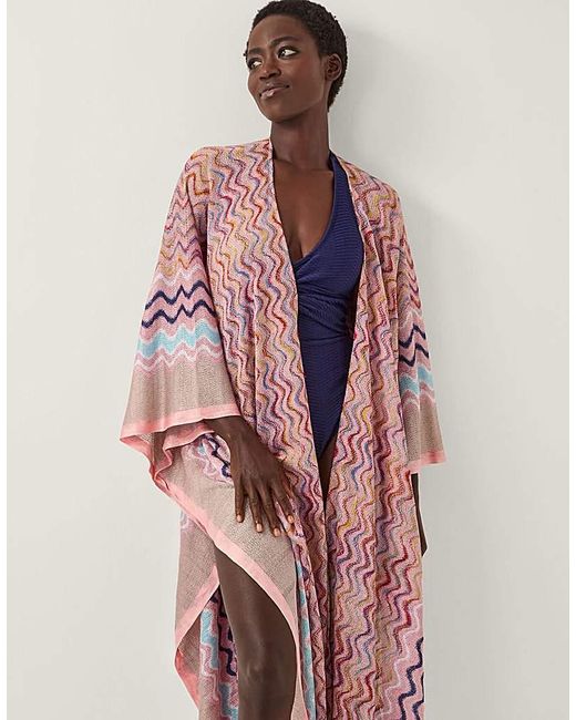 Monsoon Pink Catia Chevron Beach Cover Up