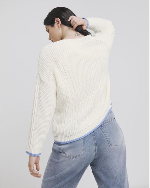 Simply Be Blue Waffle Stitch Jumper