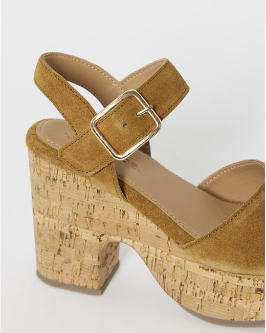Simply Be Natural Platform Cork Sandals Wide Fit