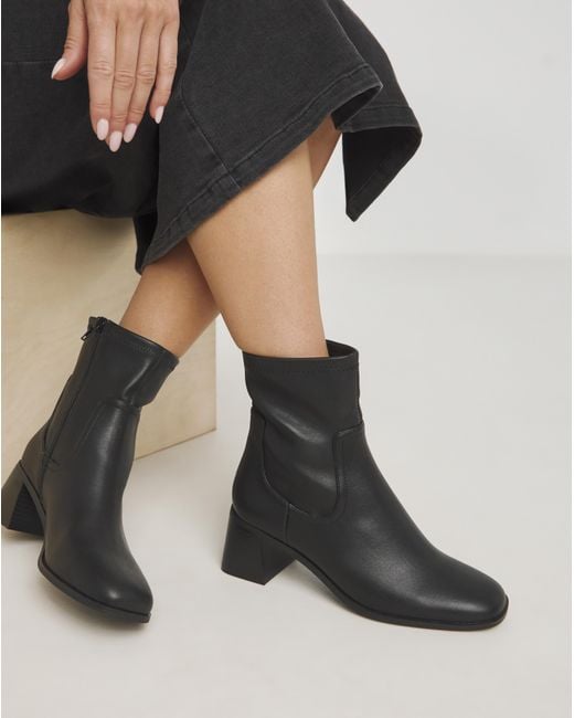 Simply Be Black Block Heel Stretch Ankle Boots Wide