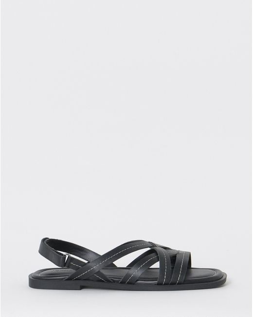 JD Williams Black Contrast Stitch Strappy Sandal Wide