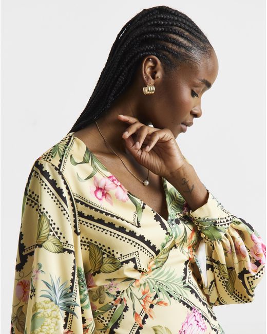 Joanna Hope Natural Printed Blouse