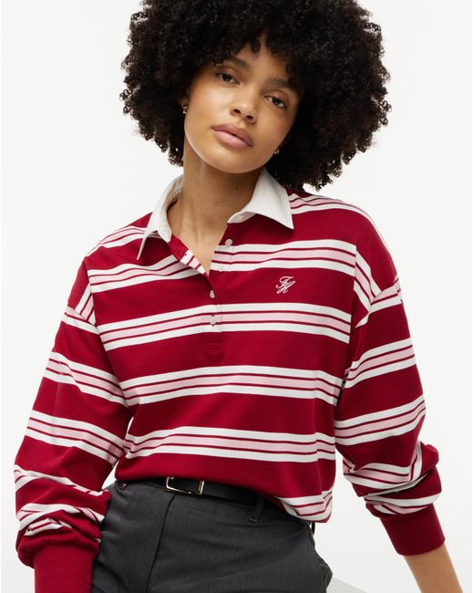 Tommy Hilfiger Red Rugby Polo Sweatshirt