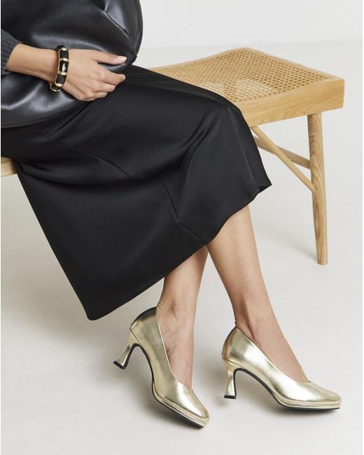 Simply Be Black Court Shoe Heel Wide Fit