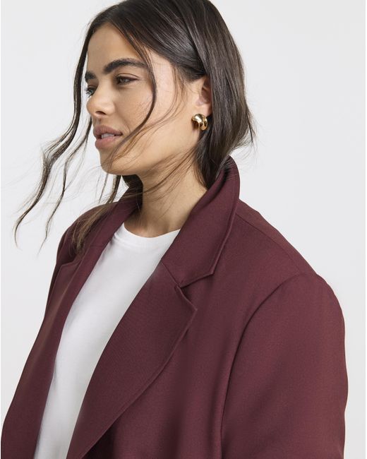 Simply Be Red Oversized Single Breasted Blazer