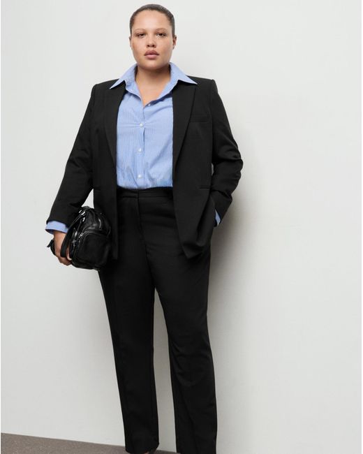 Mango Black Straight Tailored Trouser