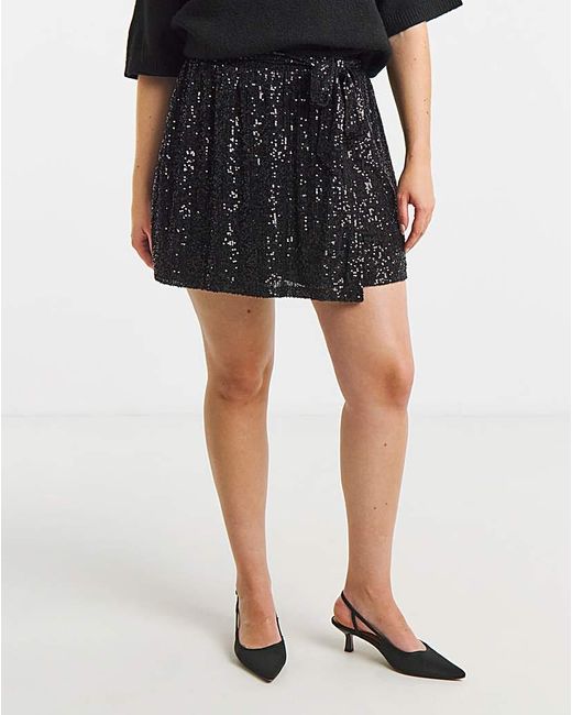 Simply Be Red Sequin Wrap Skort