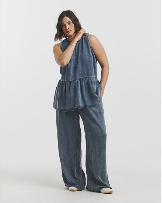 Simply Be Blue Denim Lyocell Tie Front Jean