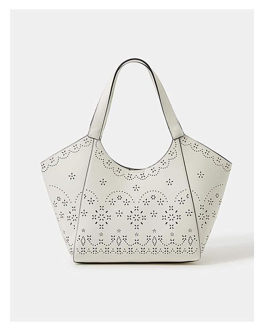 Accessorize White Laser Cut Tote Bag