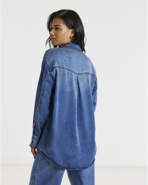 Simply Be Blue Mid Ultimate Denim Shirt