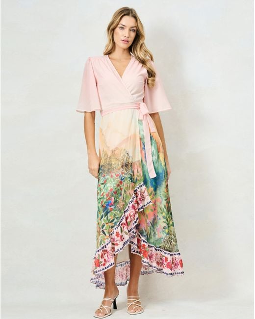 Hope & Ivy White Morocco Maxi Wrap Dress