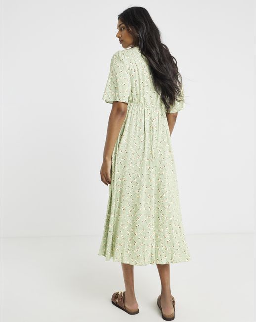 Simply Be Multicolor Spun Viscose Button Up Midi Dress
