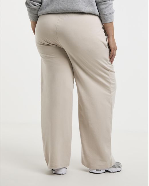 Simply Be White Reverse Loop Back Joggers