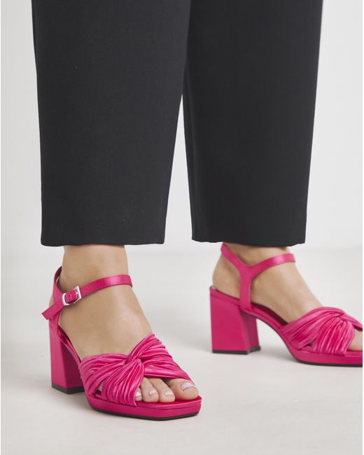 JD Williams Black Crossover Detail Heeled Sandal Ex Wide