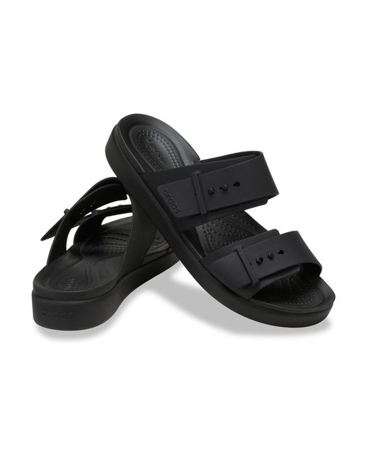 CROCSTM Black Brooklyn Buckle Low Sandal
