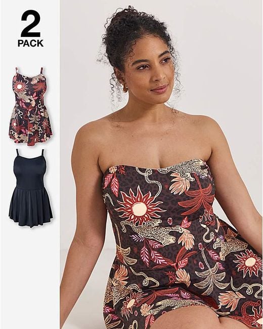 Simply Be Multicolor Value 2 Pack Swimdresses
