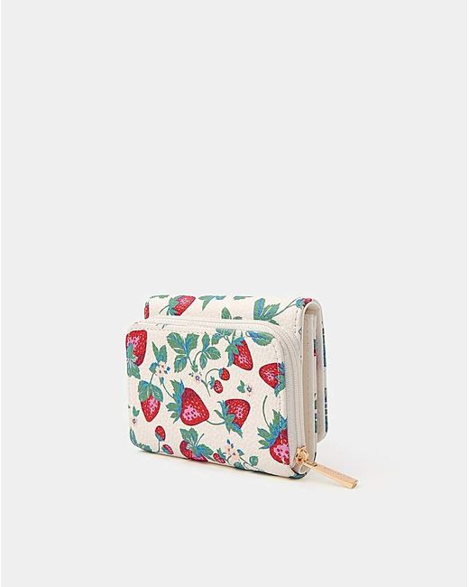 Accessorize White Strawberry Tri-Fold Purse