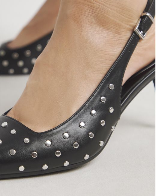 Simply Be Multicolor Studded Kitten Heel Slingback Extra Wide
