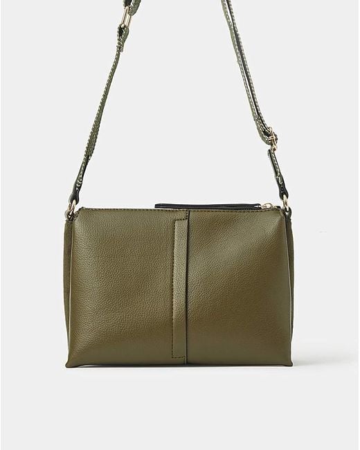 Accessorize Green Webbing Strap Crossbody Bag