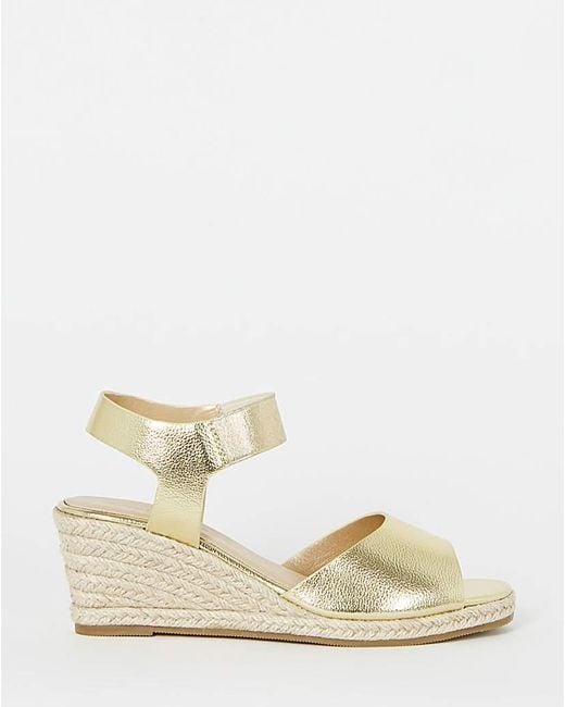 JD Williams White Two Part Espadrille Wedge Ex Wide