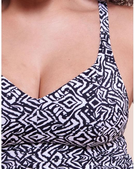 Curvy Kate Gray Swim Wild Horizon Tankini Top