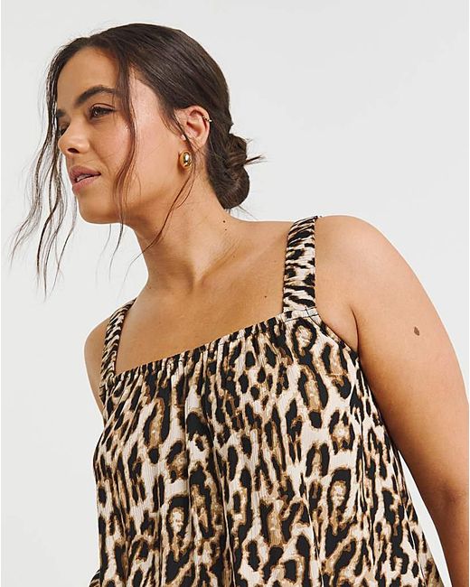 Simply Be Brown Crinkle Strap Cami