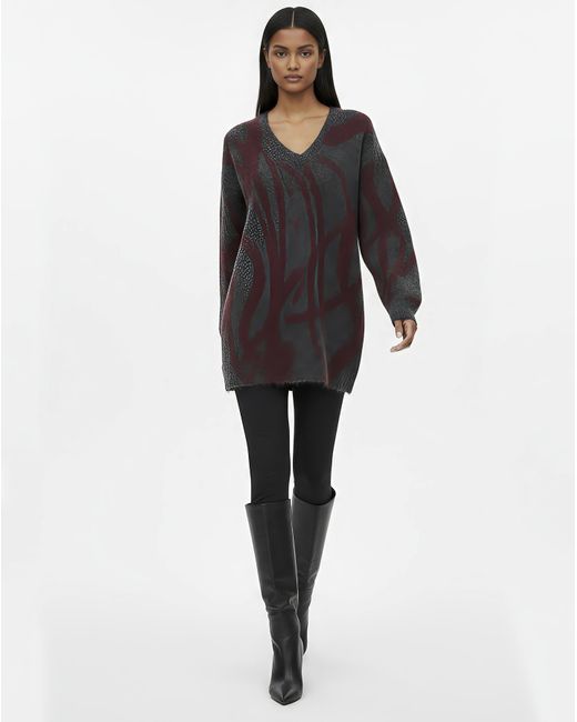 Religion Multicolor V-Neck Knit Tunic Jumper