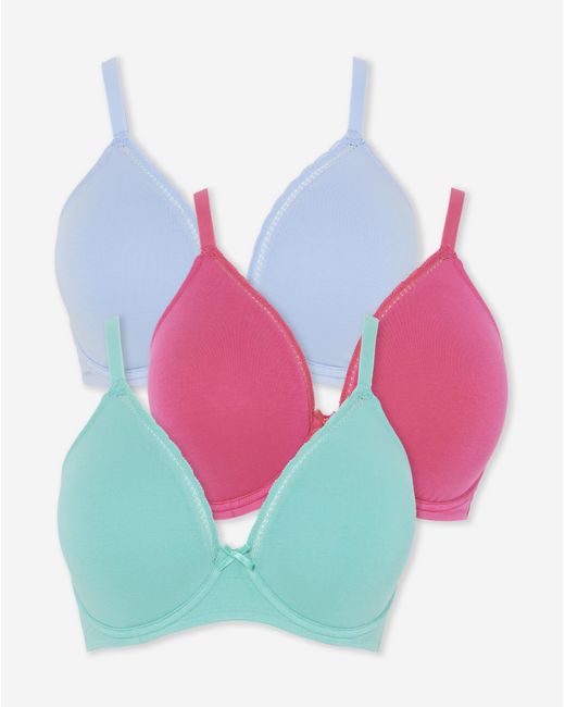Pretty Secrets Blue 3 Pack Claire Cotton Wired Full Cup Bras
