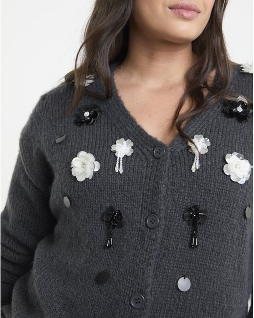 Simply Be Blue Embellished Cardigan