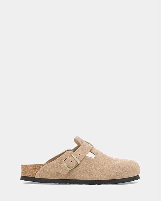 Birkenstock Natural Boston Suede Leather