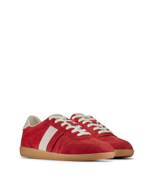 Clarks Red Stara Combi Suede Trainers