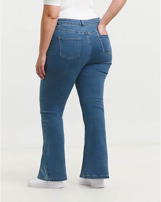 Simply Be Blue Flared Highwaist Super Stretch