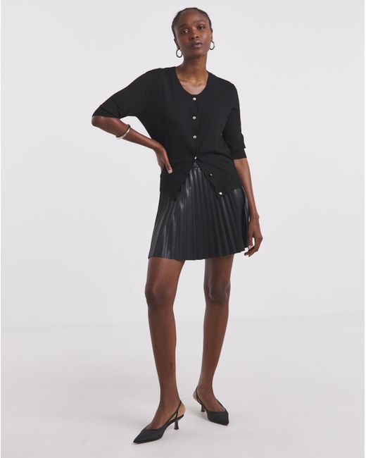 Simply Be Blue Pu Pleated Mini Skirt