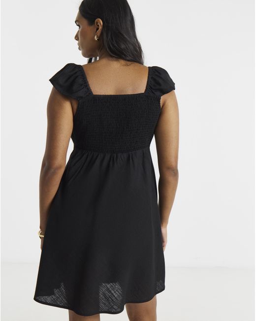 Simply Be Blue Linen Skater Dress