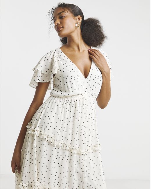 Joanna Hope White Maxi Ruffle Dress