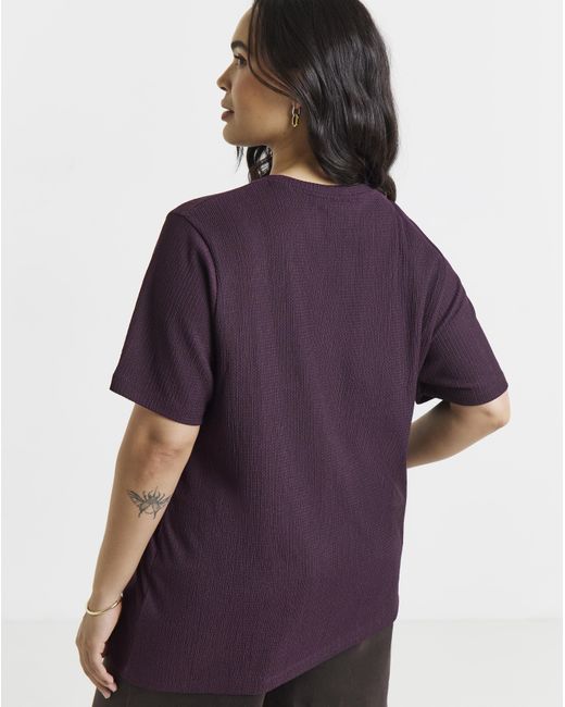 Simply Be Purple Crew Text Ayshem Top