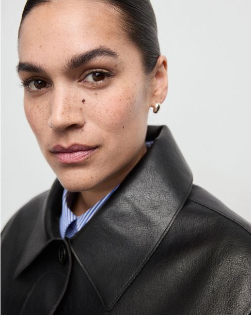 Mango Black Faux Leather Jacket