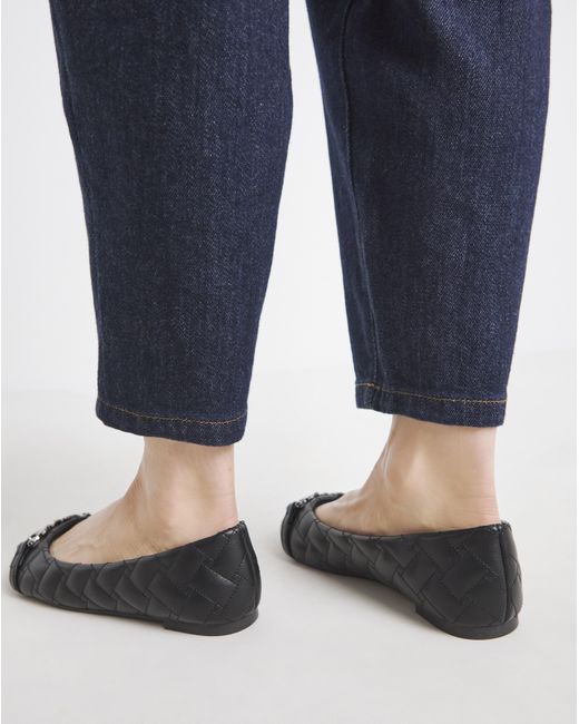 JD Williams Blue Quilted Ballerina With Trim Wide