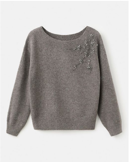 Mango Gray Bardot Jumper